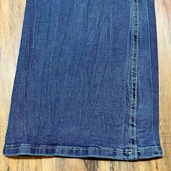 Vintage y2k Low Waist Bootcut Jeans.Cross Print Straight Leg Denim jeans - Picture 2 of 12